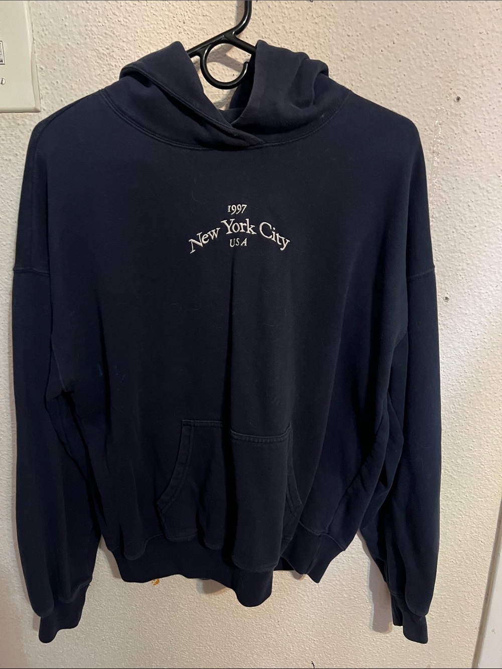 Hollister Men's Navy 'New York City USA' Crewneck Hoodie